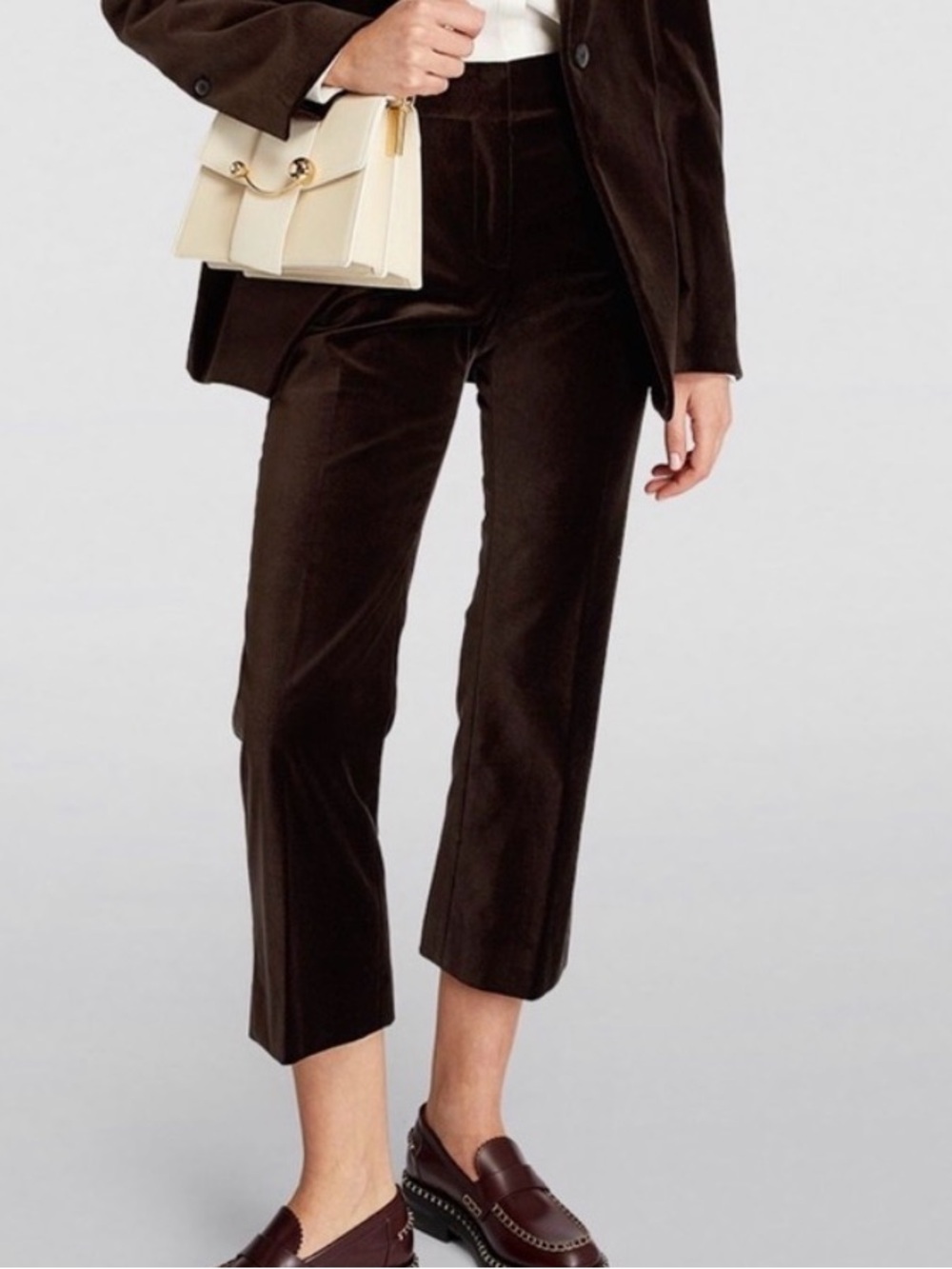 Frame Denim Velvet trouser pants, green/ brown size 10